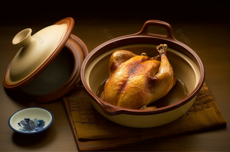 中华美食砂锅茶叶鸡烤鸡节日佳肴摄影,高清,摄影图,摄影图片,图片大全,摄影图免费下载